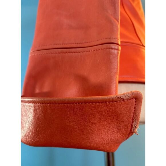 Lafayette 148 Leather Jacket Blazer Coral Fully Lined Butter Soft 2 Petite - Picture 12 of 14